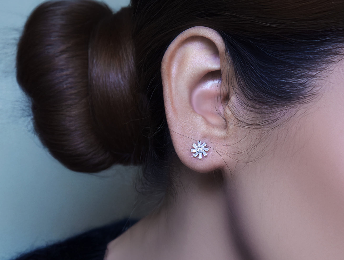 Dainty Crystal Flower Earrings