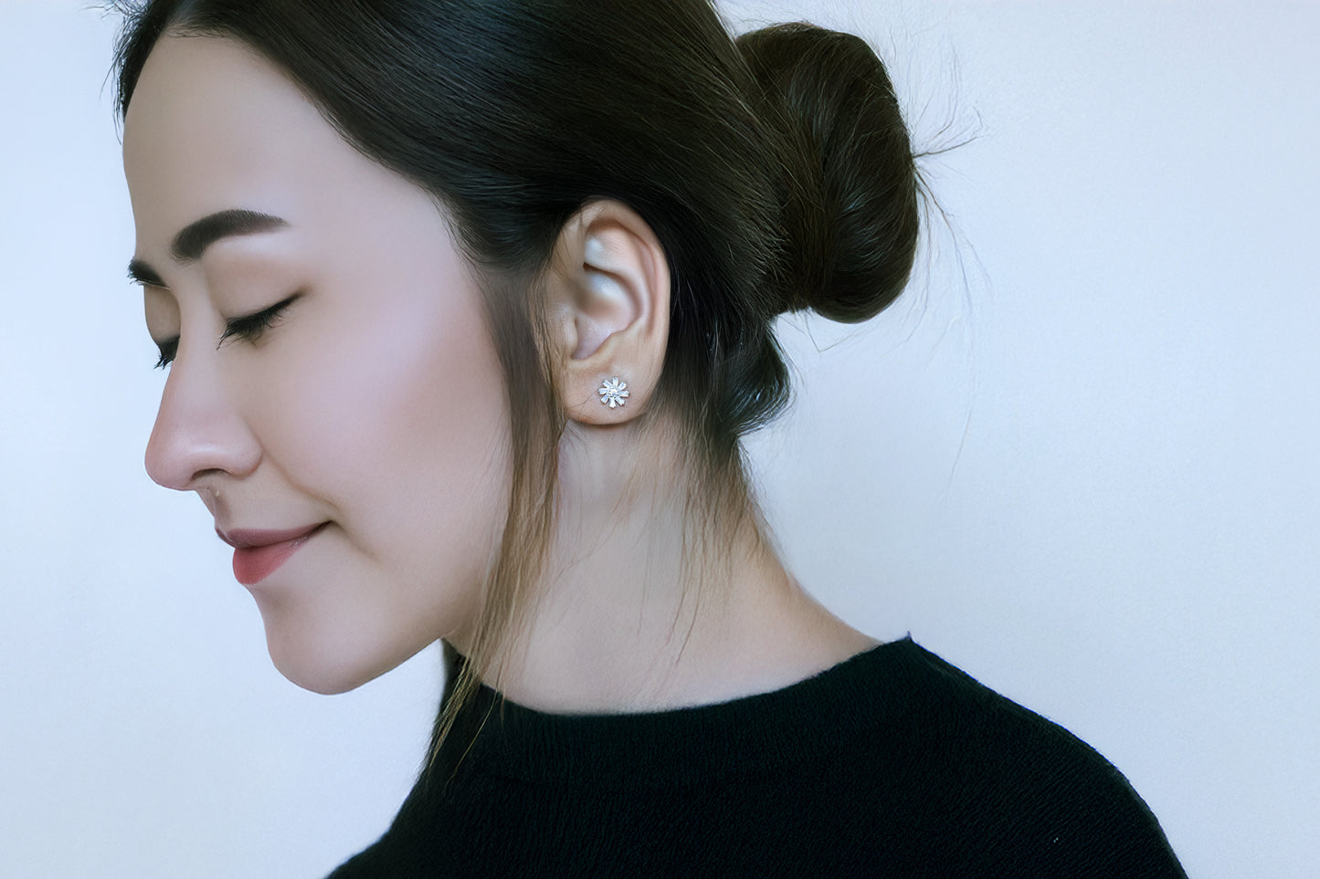 Dainty Crystal Flower Earrings