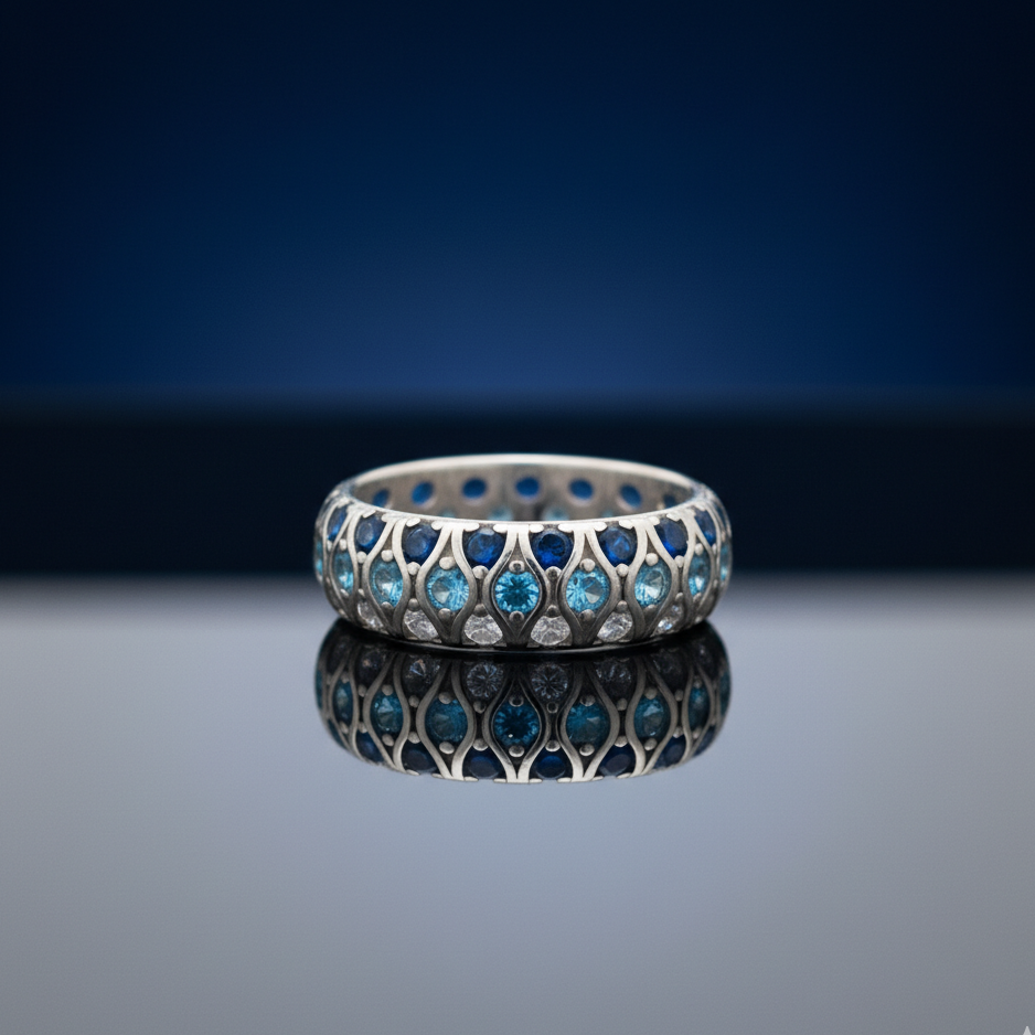 Brilliant Blue Band Ring