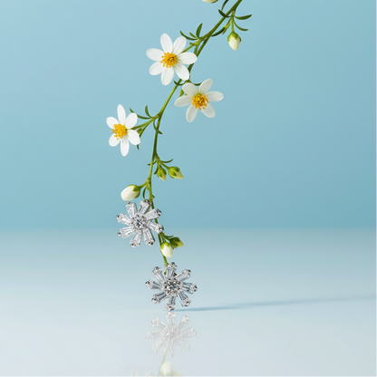 Dainty Crystal Flower Earrings