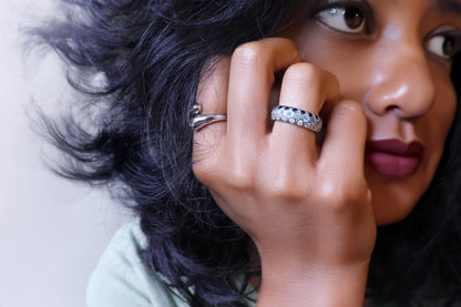 Brilliant Blue Band Ring