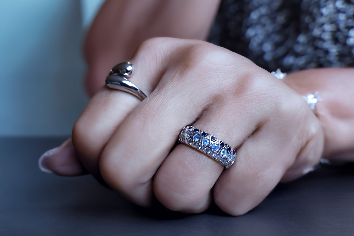 Brilliant Blue Band Ring