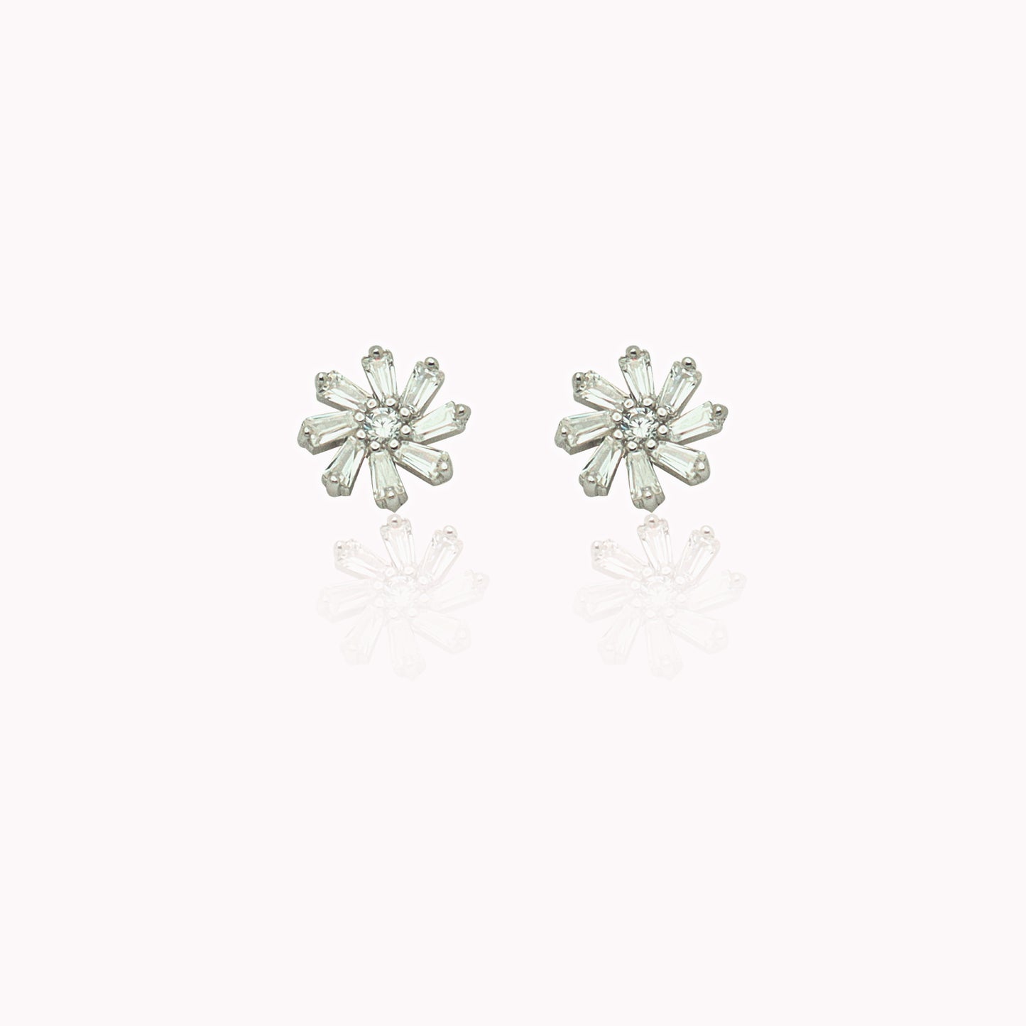 Dainty Crystal Flower Earrings