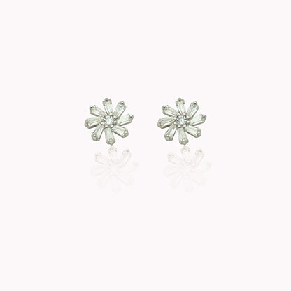 Dainty Crystal Flower Earrings