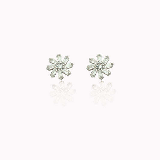 Dainty Crystal Flower Earrings
