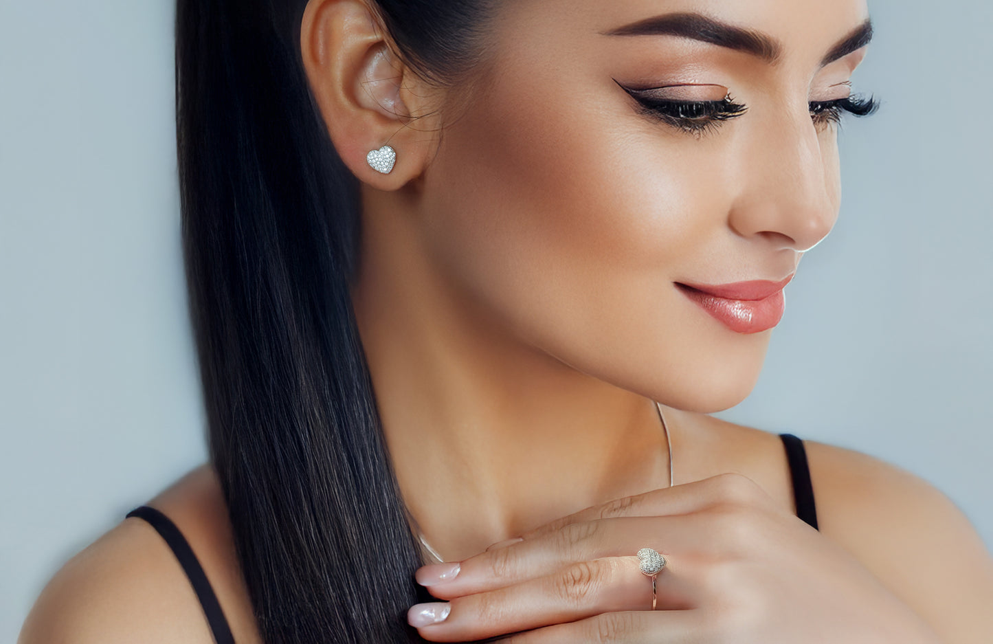 Pavé Heart Earrings