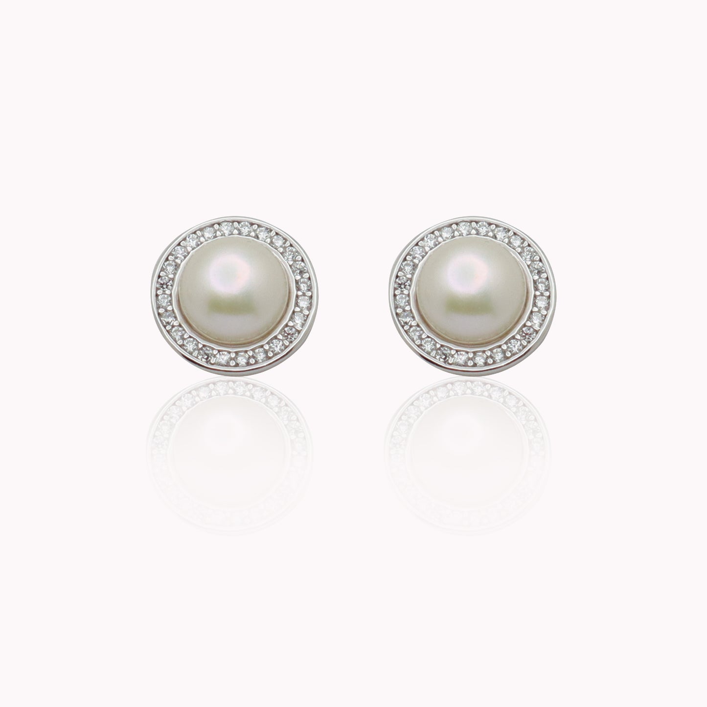 Pearl Halo Studs