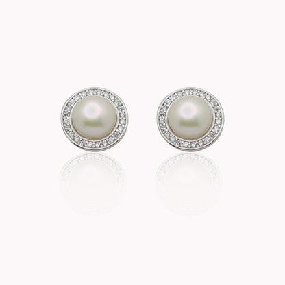 Pearl Halo Studs