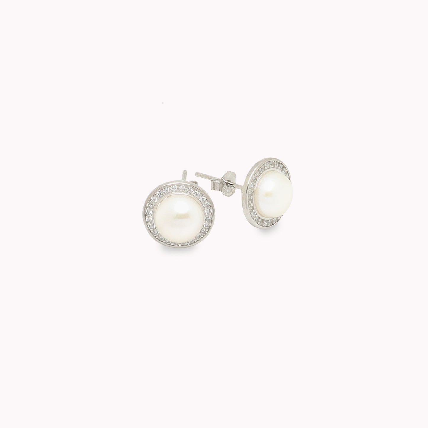 Pearl Halo Studs