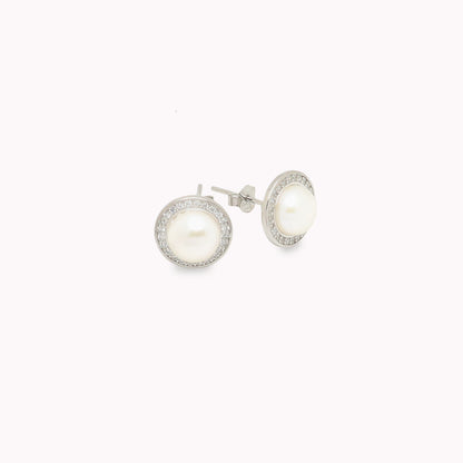 Pearl Halo Studs